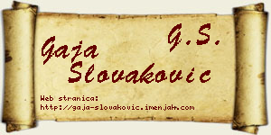 Gaja Slovaković vizit kartica